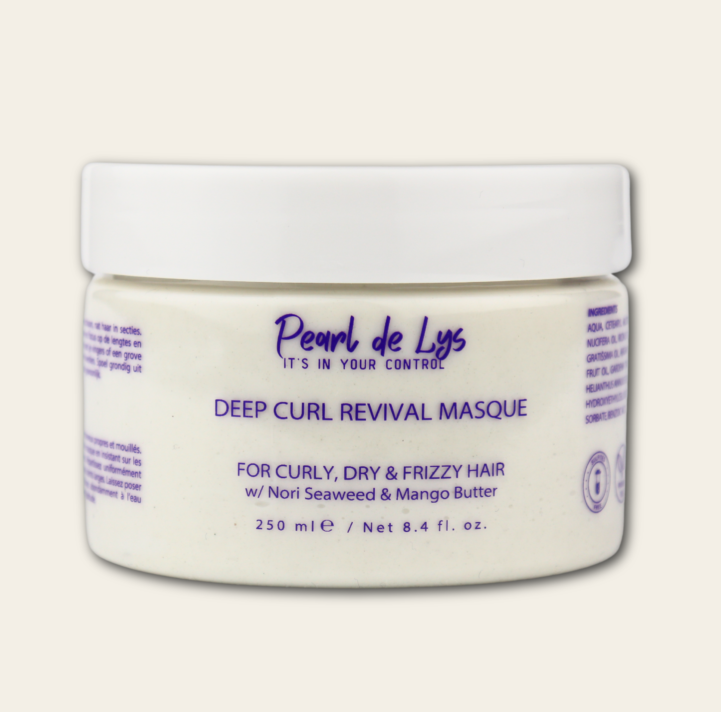 Pearl De Lys deep hydration hair mask jar for curly dry hair