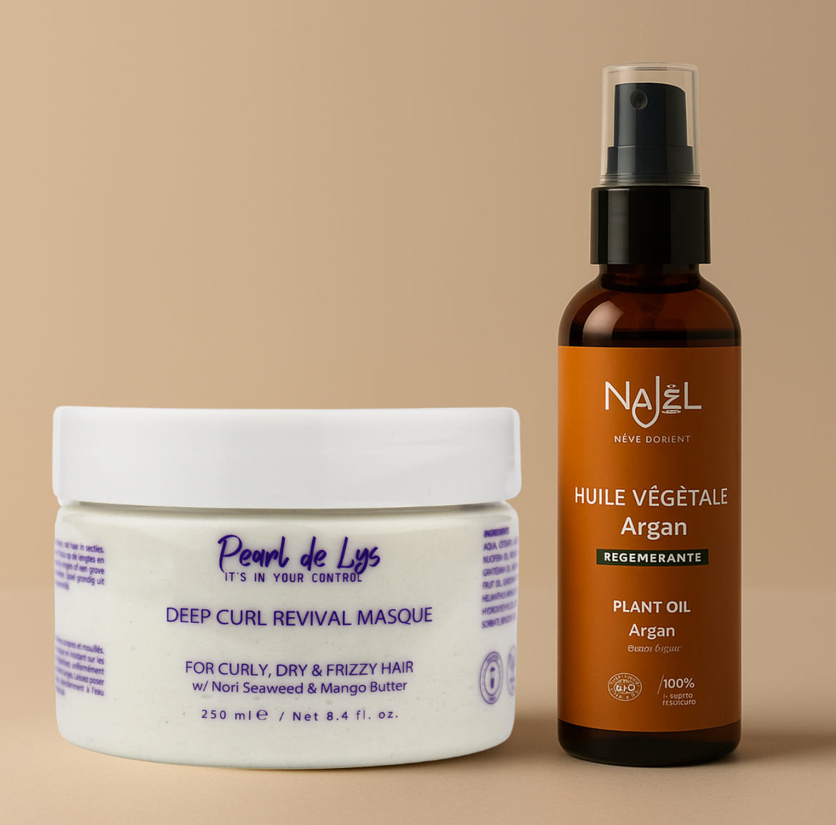 Pearl De Lys fragrance-free hair mask Argan oil nourishing bundle